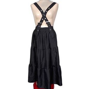 Cosmic Aura Tiered Suspender Midi Skirt S Goth Grunge Punk Black Witchy
